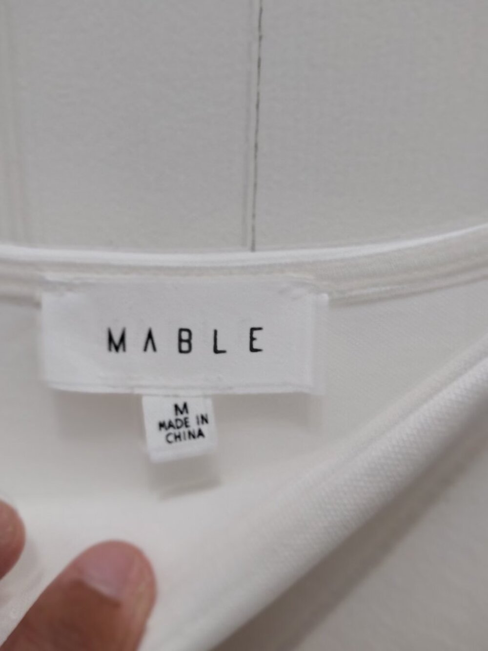 Mable White Bubble Hem Mini Dress Size M Scoop Neck Sleeveless Fit & Flare NWOT - Picture 5 of 7